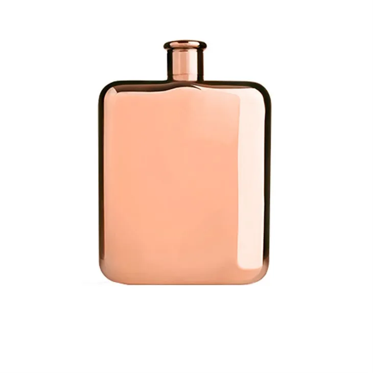 Flask tal-ġenbejn tal-istainless steel tad-deheb 6oz rose
