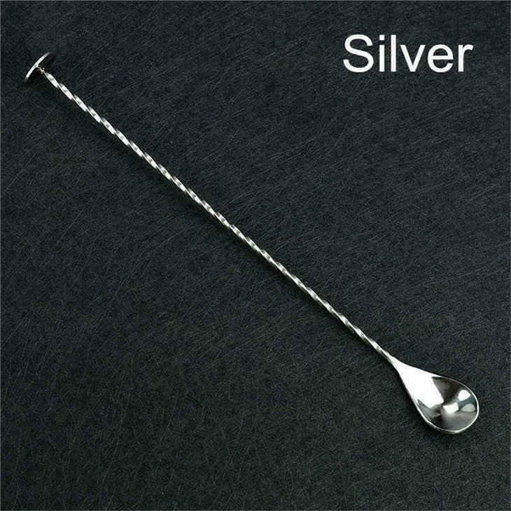 Cocktail Drink Mixer Stainless Steel Twisted Spoon