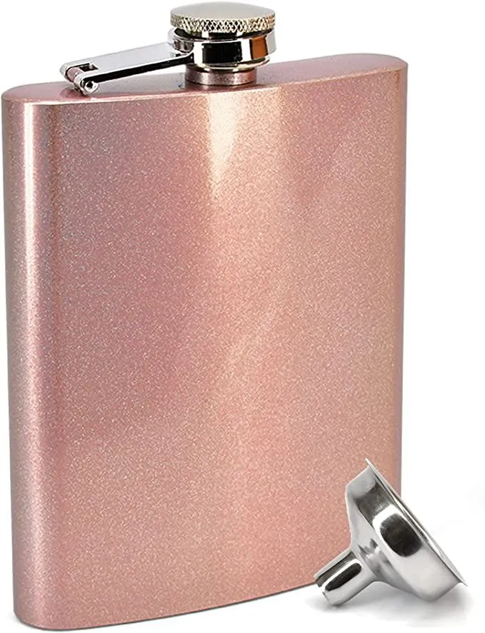 Flask tal-ġenbejn tal-istainless steel tal-onorevoli roża