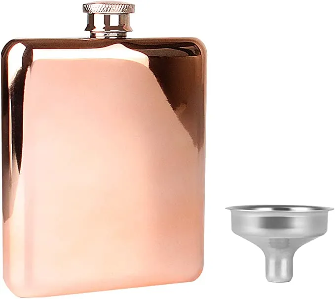 Flask tal-ġenbejn tal-istainless steel tad-deheb tela