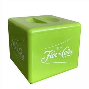 Barmil tas-silġ tal-plastik flor de caa kwadru