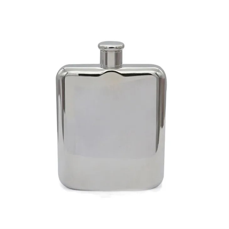 Stainless Steel Shot Hip Flask 6 oz