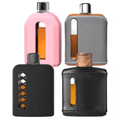 Flask tal-ġenbejn tal-ħġieġ bi tazzi sparati